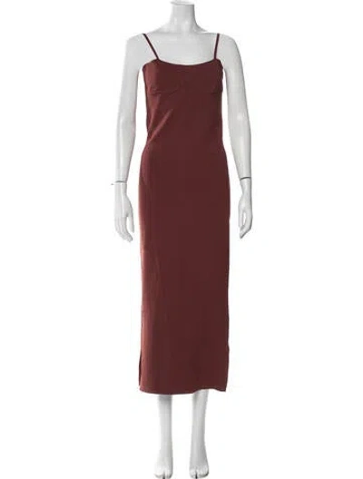 Pre-owned Nanushka Square Neckline Long Dress In Brown
