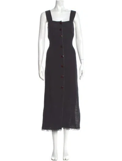 Pre-owned Nanushka Square Neckline Long Dress In Gray