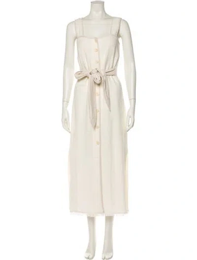 Pre-owned Nanushka Square Neckline Long Dress In Neutral