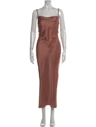 Pre-owned Nanushka Square Neckline Long Dress In Neutral