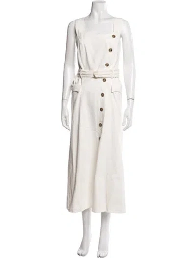 Pre-owned Nanushka Square Neckline Long Dress In Neutrals