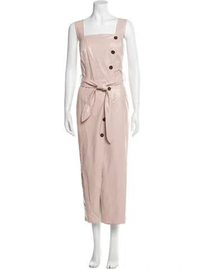 Pre-owned Nanushka Square Neckline Long Dress In Pink