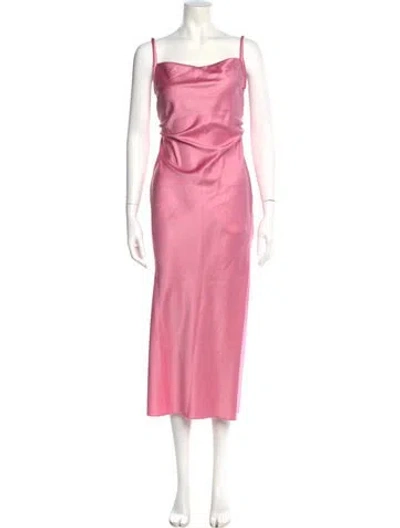 Pre-owned Nanushka Square Neckline Long Dress In Pink