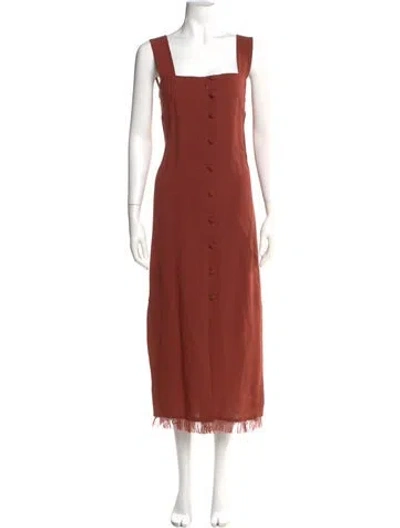 Pre-owned Nanushka Square Neckline Long Dress W/ Tags In Orange