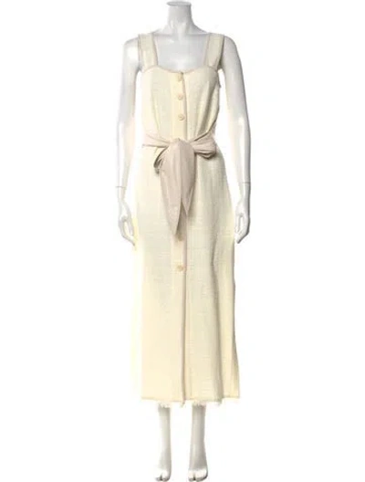 Pre-owned Nanushka Square Neckline Midi Length Dress In Neutrals