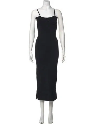 Pre-owned Nanushka Square Neckline Midi Length Dress W/ Tags In Black
