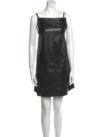Pre-owned Nanushka Square Neckline Mini Dress In Black