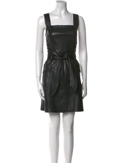 Pre-owned Nanushka Square Neckline Mini Dress In Black