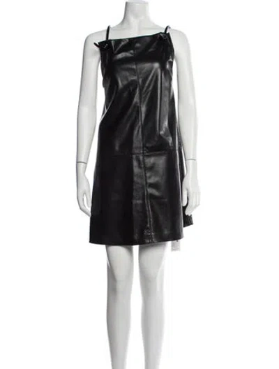 Pre-owned Nanushka Square Neckline Mini Dress In Black