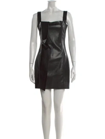 Pre-owned Nanushka Square Neckline Mini Dress In Black