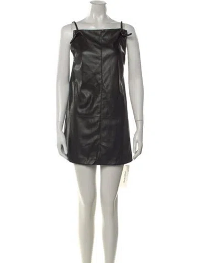 Pre-owned Nanushka Square Neckline Mini Dress In Black