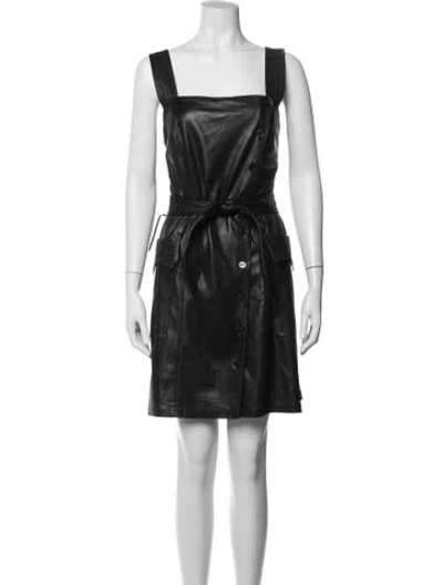 Pre-owned Nanushka Square Neckline Mini Dress In Black