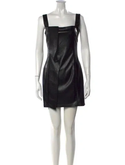 Pre-owned Nanushka Square Neckline Mini Dress In Black