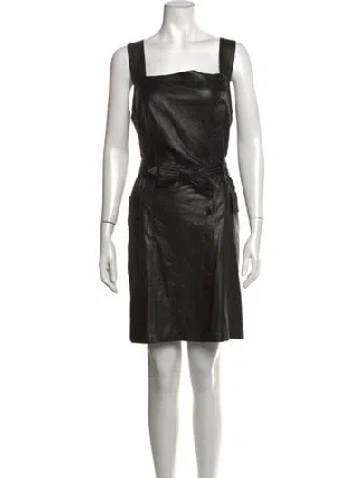 Pre-owned Nanushka Square Neckline Mini Dress In Black