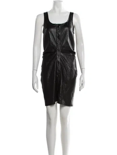 Pre-owned Nanushka Square Neckline Mini Dress In Black