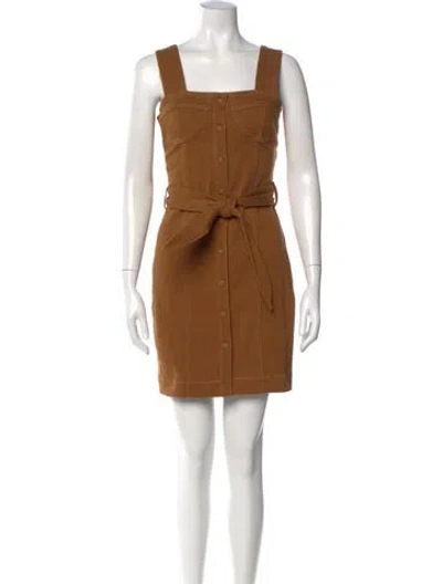 Pre-owned Nanushka Square Neckline Mini Dress In Brown