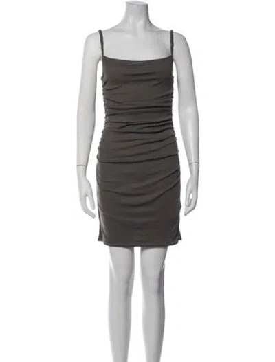 Pre-owned Nanushka Square Neckline Mini Dress In Brown