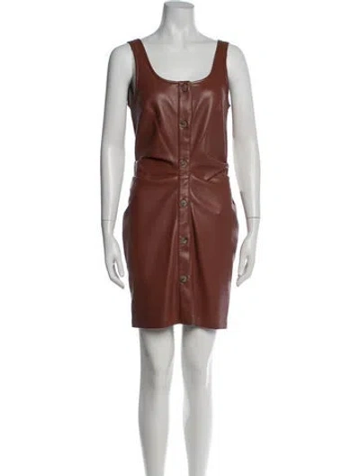 Pre-owned Nanushka Square Neckline Mini Dress In Brown