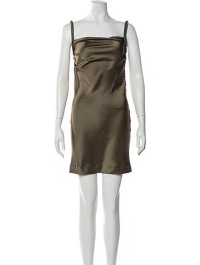 Pre-owned Nanushka Square Neckline Mini Dress In Green