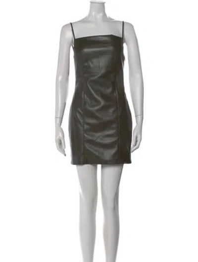 Pre-owned Nanushka Square Neckline Mini Dress In Green
