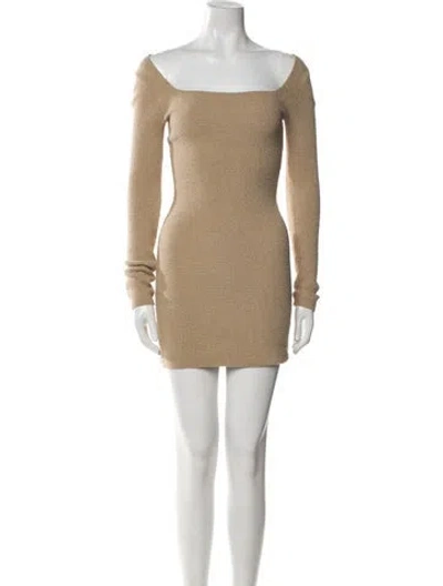 Pre-owned Nanushka Square Neckline Mini Dress In Neutral