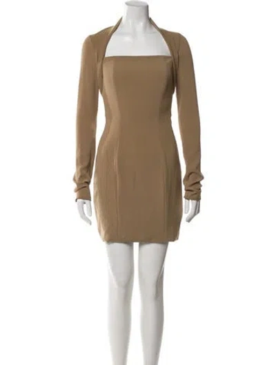 Pre-owned Nanushka Square Neckline Mini Dress In Neutral