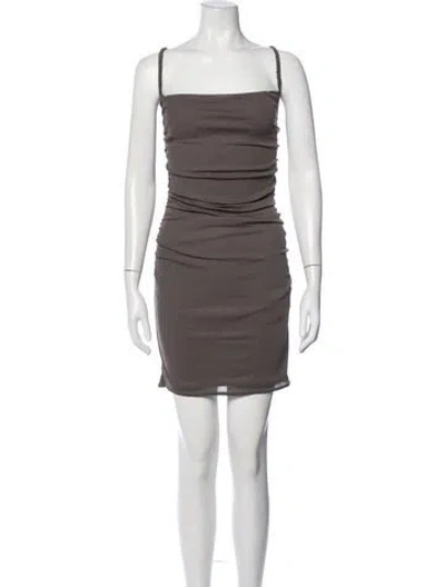 Pre-owned Nanushka Square Neckline Mini Dress In Neutrals