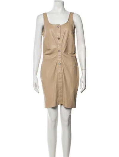 Pre-owned Nanushka Square Neckline Mini Dress In Neutrals