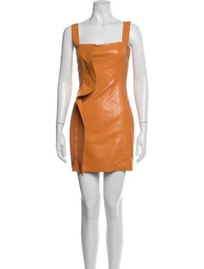 Pre-owned Nanushka Square Neckline Mini Dress In Orange