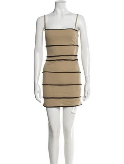 Pre-owned Nanushka Square Neckline Mini Dress W/ Tags In Neutral