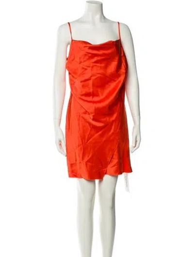 Pre-owned Nanushka Square Neckline Mini Dress W/ Tags In Orange