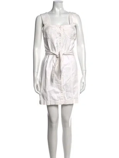 Pre-owned Nanushka Square Neckline Mini Dress In White