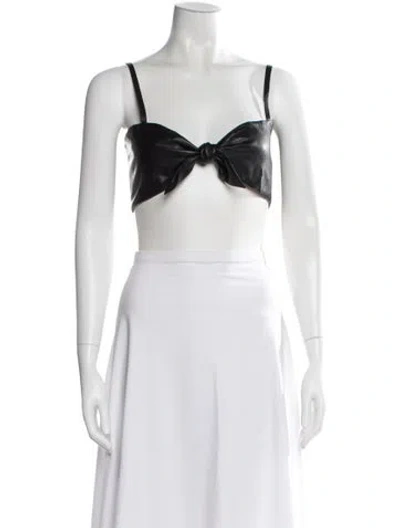Pre-owned Nanushka Square Neckline Sleeveless Crop Top In Black