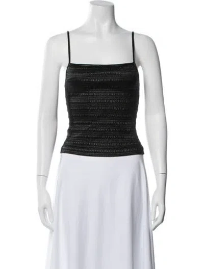 Pre-owned Nanushka Square Neckline Sleeveless Crop Top In Black