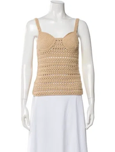 Pre-owned Nanushka Square Neckline Sleeveless Crop Top In Neutral