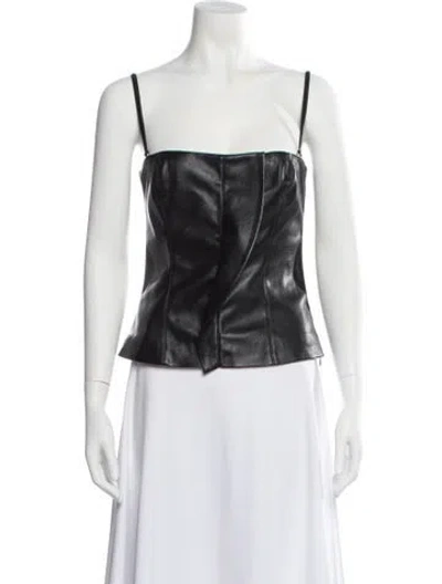 Pre-owned Nanushka Square Neckline Sleeveless Crop Top W/ Tags In Black