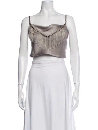 Pre-owned Nanushka Square Neckline Sleeveless Crop Top W/ Tags In Neutrals