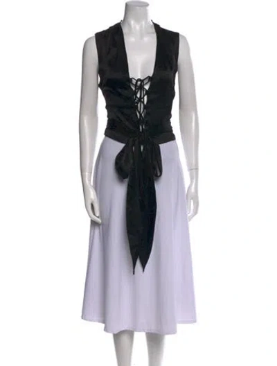 Pre-owned Nanushka Square Neckline Sleeveless Top In Black