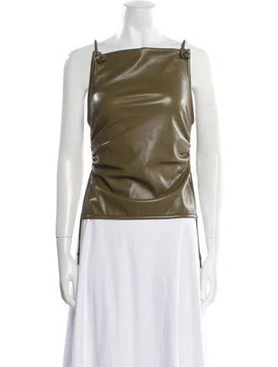 Pre-owned Nanushka Square Neckline Sleeveless Top In Green