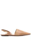 Nanushka Square-toe Leather Slippers In Braun