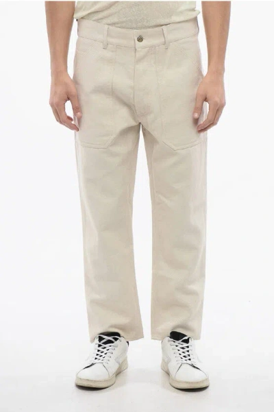 Nanushka Straight Leg Cotton And Linen Jasper Pants In Neutral