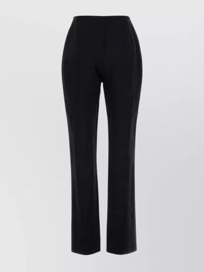 Nanushka Straight Leg High Waist Trousers With Contrast Piping In Black