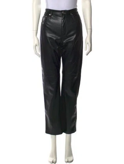 Pre-owned Nanushka Straight Leg Pants In Black