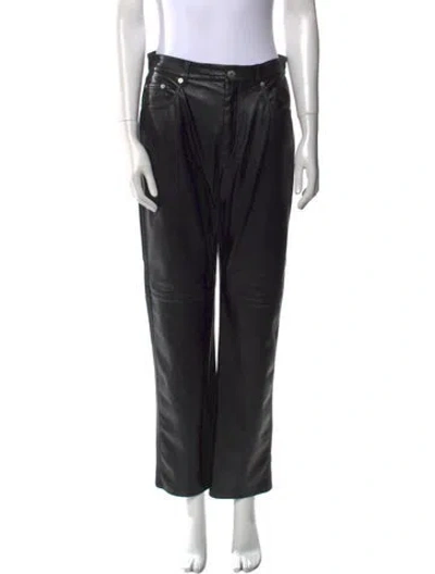 Pre-owned Nanushka Straight Leg Pants In Black