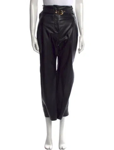Pre-owned Nanushka Straight Leg Pants In Black