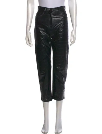 Pre-owned Nanushka Straight Leg Pants In Black