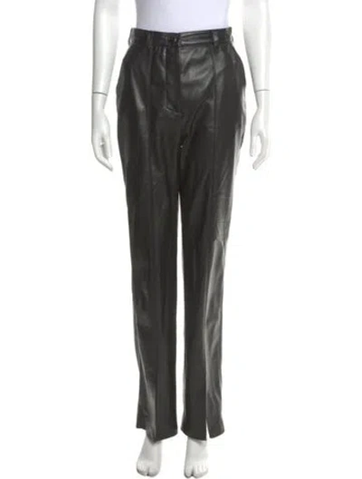 Pre-owned Nanushka Straight Leg Pants In Black