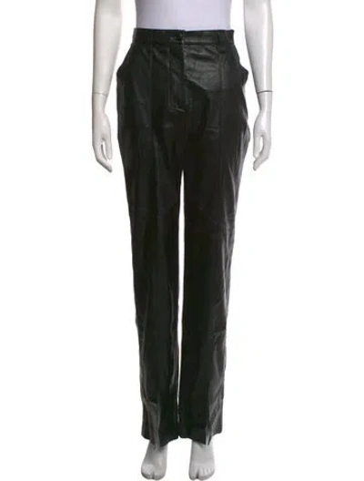 Pre-owned Nanushka Straight Leg Pants In Black