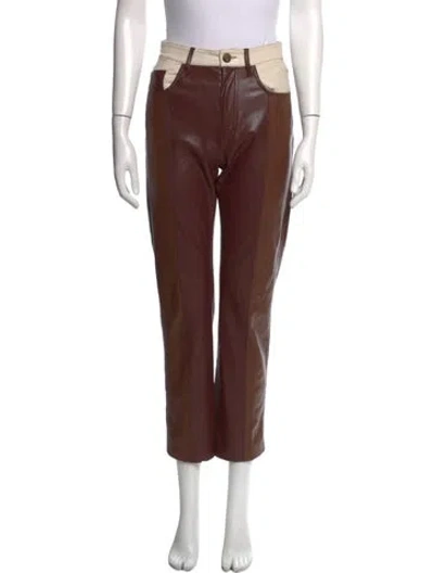 Pre-owned Nanushka Straight Leg Pants In Brown