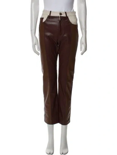 Pre-owned Nanushka Straight Leg Pants In Brown